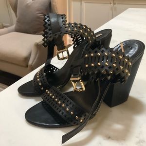 Schutz Black studded sandals